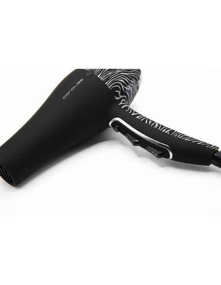 CORIOLISS FLOW DC BLACK SILVER ZEBRA SOFT TOUCH HAIR DRYER